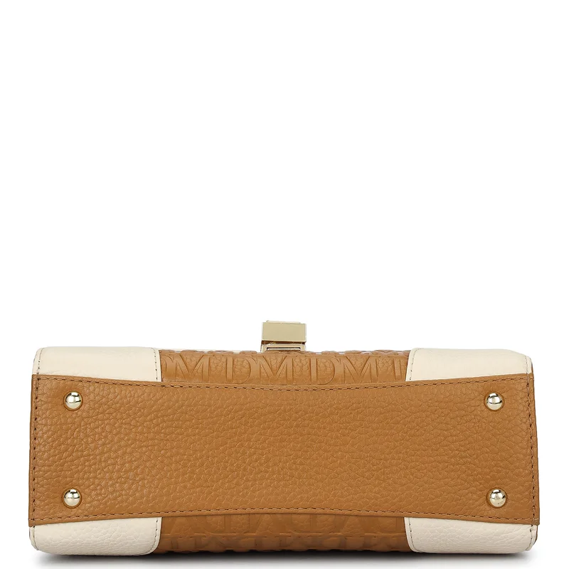Da Milano Caramel Small Monogram Leather Shoulder Bag - Caramel for Women | Best Price UAE